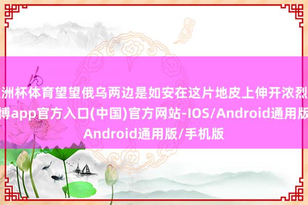 欧洲杯体育望望俄乌两边是如安在这片地皮上伸开浓烈争夺的-万博app官方入口(中国)官方网站-IOS/Android通用版/手机版