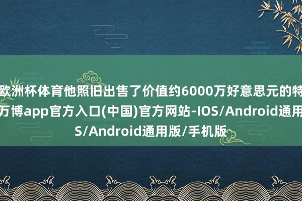 欧洲杯体育他照旧出售了价值约6000万好意思元的特斯拉股票-万博app官方入口(中国)官方网站-IOS/Android通用版/手机版