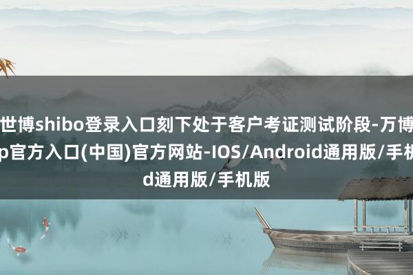 世博shibo登录入口刻下处于客户考证测试阶段-万博app官方入口(中国)官方网站-IOS/Android通用版/手机版