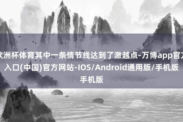 欧洲杯体育其中一条情节线达到了激越点-万博app官方入口(中国)官方网站-IOS/Android通用版/手机版