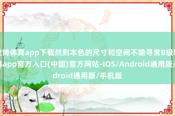 世博体育app下载然则本色的尺寸和空间不输寻常B级轿车-万博app官方入口(中国)官方网站-IOS/Android通用版/手机版