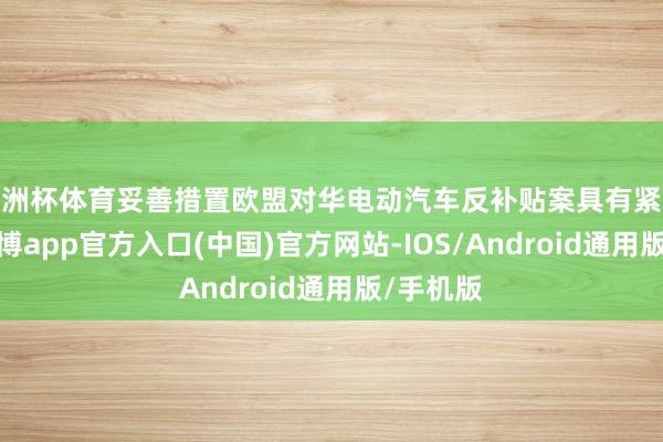 欧洲杯体育妥善措置欧盟对华电动汽车反补贴案具有紧迫真谛-万博app官方入口(中国)官方网站-IOS/Android通用版/手机版