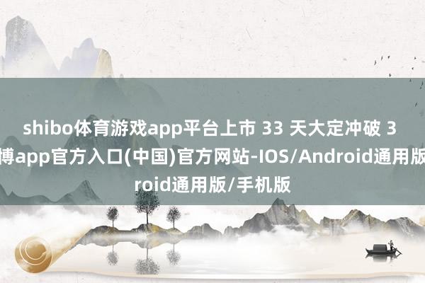 shibo体育游戏app平台上市 33 天大定冲破 3 万辆-万博app官方入口(中国)官方网站-IOS/Android通用版/手机版
