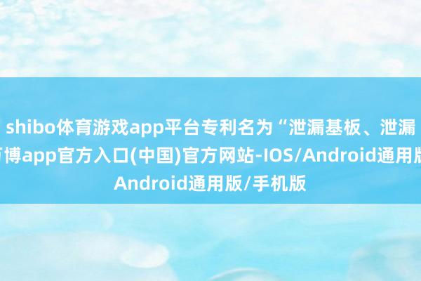 shibo体育游戏app平台专利名为“泄漏基板、泄漏安装”-万博app官方入口(中国)官方网站-IOS/Android通用版/手机版