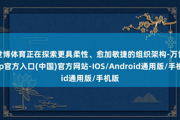 世博体育正在探索更具柔性、愈加敏捷的组织架构-万博app官方入口(中国)官方网站-IOS/Android通用版/手机版