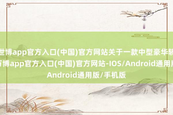 世博app官方入口(中国)官方网站关于一款中型豪华轿车来说-万博app官方入口(中国)官方网站-IOS/Android通用版/手机版