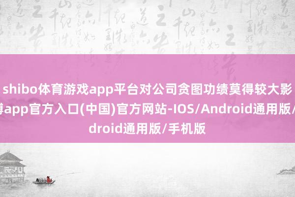 shibo体育游戏app平台对公司贪图功绩莫得较大影响-万博app官方入口(中国)官方网站-IOS/Android通用版/手机版