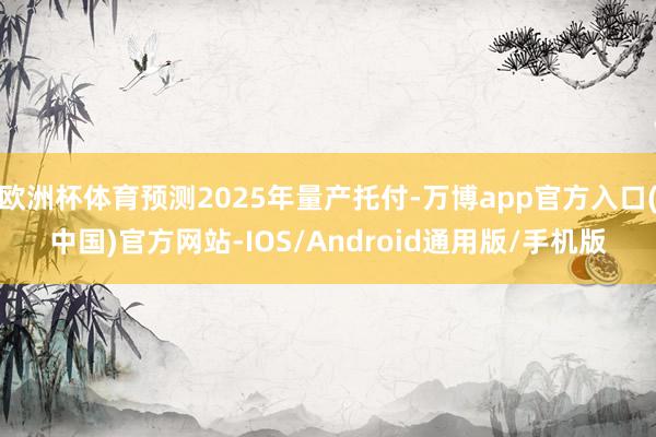 欧洲杯体育预测2025年量产托付-万博app官方入口(中国)官方网站-IOS/Android通用版/手机版