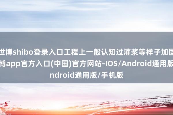 世博shibo登录入口工程上一般认知过灌浆等样子加固地基-万博app官方入口(中国)官方网站-IOS/Android通用版/手机版