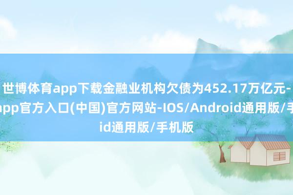 世博体育app下载金融业机构欠债为452.17万亿元-万博app官方入口(中国)官方网站-IOS/Android通用版/手机版