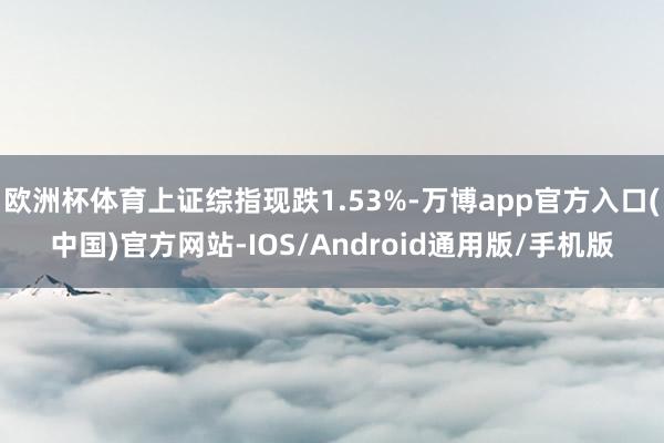 欧洲杯体育上证综指现跌1.53%-万博app官方入口(中国)官方网站-IOS/Android通用版/手机版