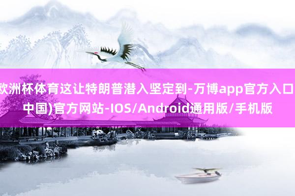 欧洲杯体育这让特朗普潜入坚定到-万博app官方入口(中国)官方网站-IOS/Android通用版/手机版