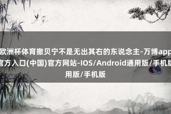 欧洲杯体育撒贝宁不是无出其右的东说念主-万博app官方入口(中国)官方网站-IOS/Android通用版/手机版