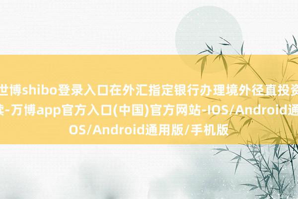 世博shibo登录入口在外汇指定银行办理境外径直投资资金汇出手续-万博app官方入口(中国)官方网站-IOS/Android通用版/手机版