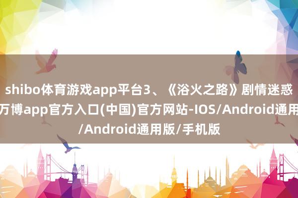 shibo体育游戏app平台3、《浴火之路》剧情迷惑东说念主-万博app官方入口(中国)官方网站-IOS/Android通用版/手机版