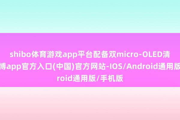 shibo体育游戏app平台配备双micro-OLED清晰屏-万博app官方入口(中国)官方网站-IOS/Android通用版/手机版