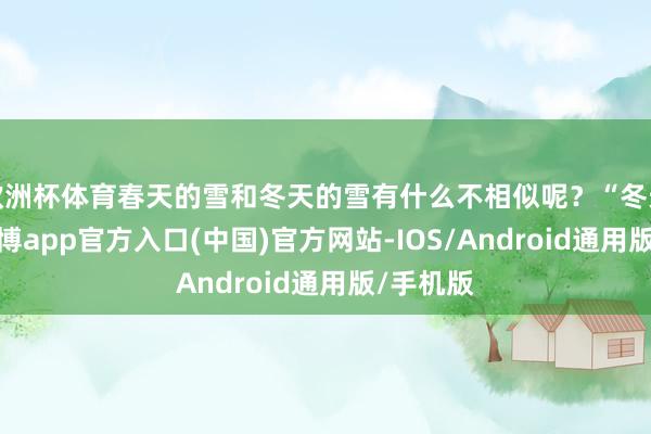 欧洲杯体育春天的雪和冬天的雪有什么不相似呢?“冬天的雪-万博app官方入口(中国)官方网站-IOS/Android通用版/手机版