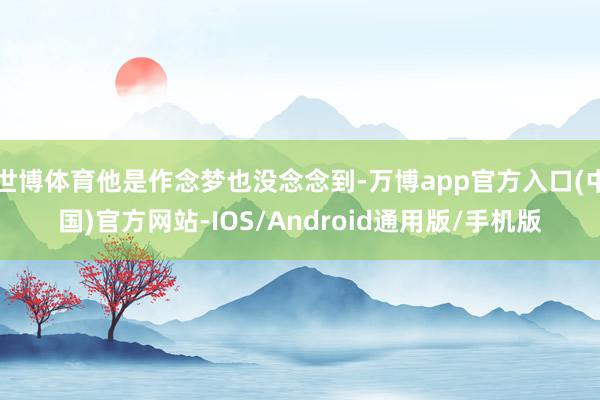 世博体育他是作念梦也没念念到-万博app官方入口(中国)官方网站-IOS/Android通用版/手机版