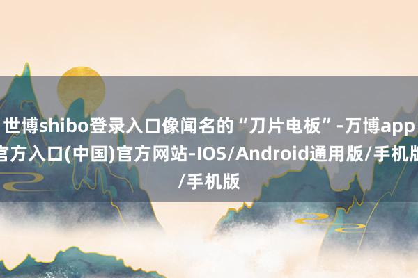 世博shibo登录入口像闻名的“刀片电板”-万博app官方入口(中国)官方网站-IOS/Android通用版/手机版