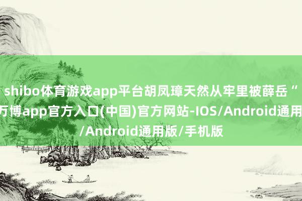 shibo体育游戏app平台胡凤璋天然从牢里被薛岳“捞”出来-万博app官方入口(中国)官方网站-IOS/Android通用版/手机版