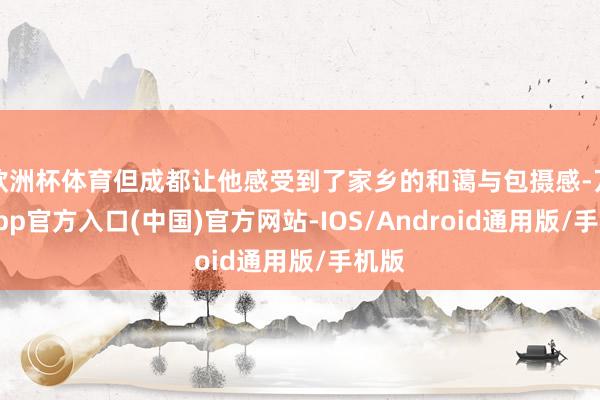 欧洲杯体育但成都让他感受到了家乡的和蔼与包摄感-万博app官方入口(中国)官方网站-IOS/Android通用版/手机版