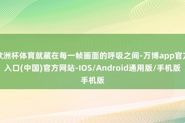 欧洲杯体育就藏在每一帧画面的呼吸之间-万博app官方入口(中国)官方网站-IOS/Android通用版/手机版
