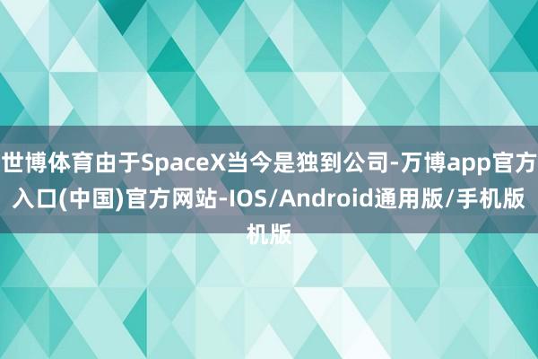 世博体育由于SpaceX当今是独到公司-万博app官方入口(中国)官方网站-IOS/Android通用版/手机版