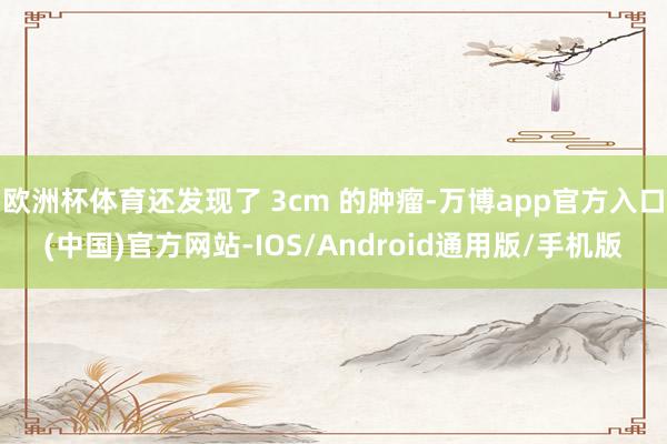 欧洲杯体育还发现了 3cm 的肿瘤-万博app官方入口(中国)官方网站-IOS/Android通用版/手机版