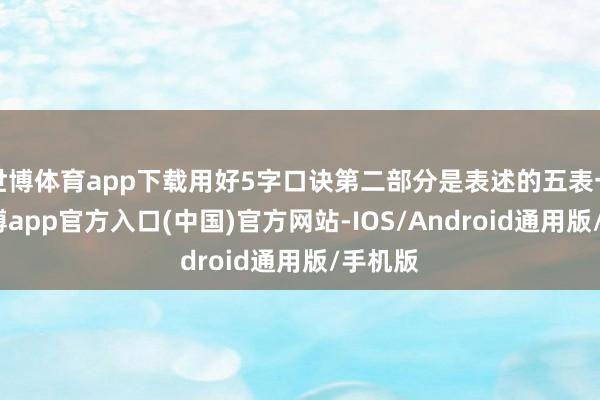世博体育app下载用好5字口诀第二部分是表述的五表一修-万博app官方入口(中国)官方网站-IOS/Android通用版/手机版