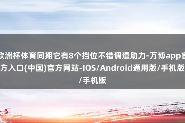 欧洲杯体育同期它有8个挡位不错调遣助力-万博app官方入口(中国)官方网站-IOS/Android通用版/手机版