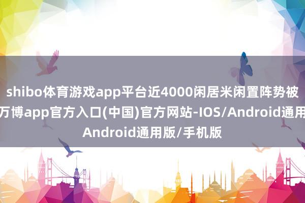 shibo体育游戏app平台近4000闲居米闲置阵势被从头周转-万博app官方入口(中国)官方网站-IOS/Android通用版/手机版
