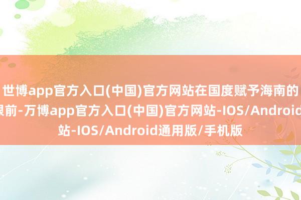 世博app官方入口(中国)官方网站在国度赋予海南的历史发展机遇眼前-万博app官方入口(中国)官方网站-IOS/Android通用版/手机版